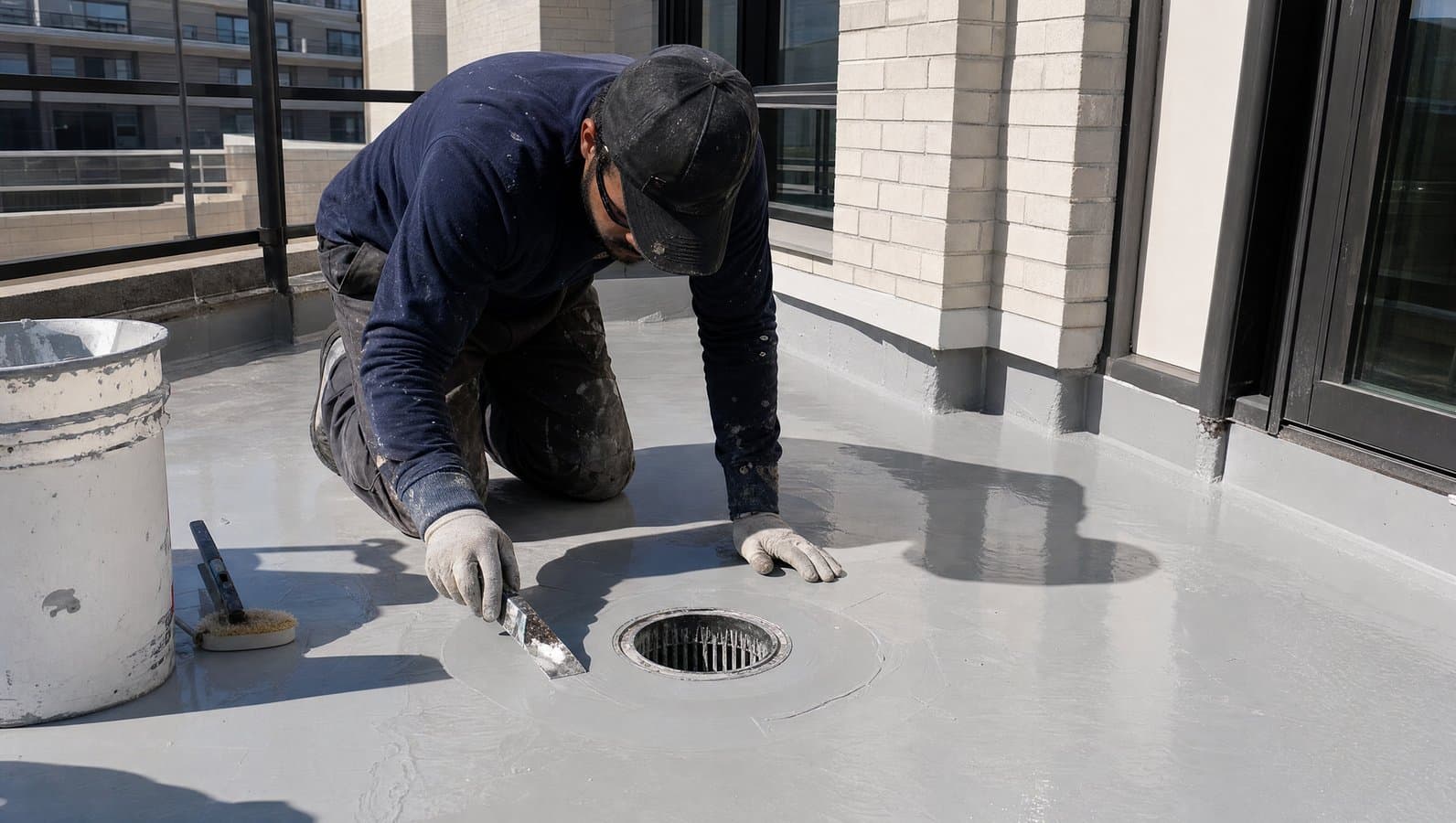 Oakville terrace waterproofing membrane and drain details